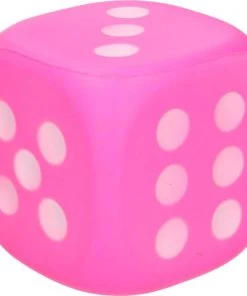 Merkloos 1x Grote Foam Dobbelsteen/dobbelstenen Roze 12 Cm - Dobbelspellen - Spelletjes Met Dobbelstenen
