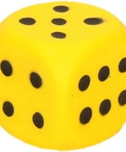 Merkloos Foam Dobbelsteen Geel 4 X 4 Cm