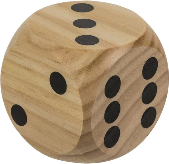 Out Of The Blue 1x Houten Dobbelstenen Van 6 X 6 Cm - Dobbel Spellen/spelletjes 1 Out Of The Blue 1x Houten Dobbelstenen Van 6 X 6 Cm - Dobbel Spellen/spelletjes