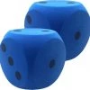 Merkloos 2x Sinterklaasspel Grote Foam Dobbelstenen Blauw 16 X 16 Cm