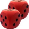 Merkloos 2x Sinterklaasspel Grote Foam Dobbelstenen Rood 16 X 16 Cm