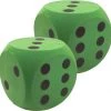Merkloos 2x Grote Foam Dobbelstenen Groen 16 X 16 Cm