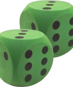 Merkloos 2x Sinterklaas Spel Grote Foam Dobbelsteen Groen 16 X 16 Cm - Pakjesavond Dobbelspel