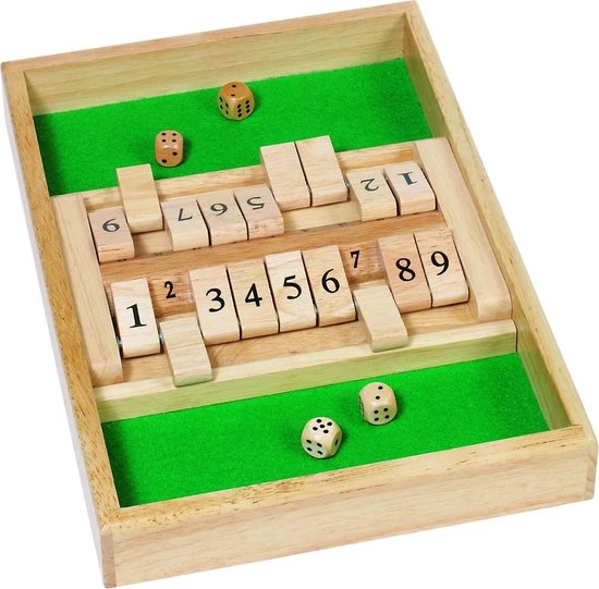 Goki Dobbelspel: SHUT The BOX 34x23,5 Cm, In Hout, In Doosje, 6+ 1 Goki Dobbelspel: SHUT The BOX 34x23,5 Cm, In Hout, In Doosje, 6+