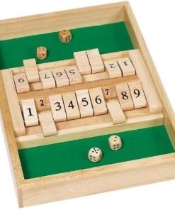 Sharp Games Shut The Box | 2 Spelers | Hout | Inclusief Dobbelstenen | Houten Spel | Dobbelspel | Kansspel | Drankspel | Reisspel | Rekenspel -Dobbel Spellen Winkel 550x543 1