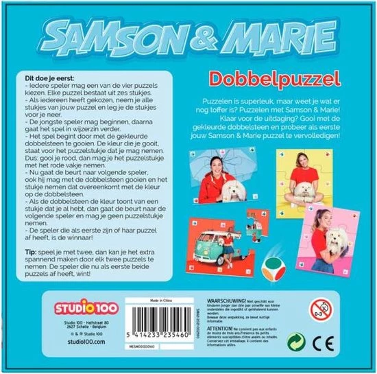 Samson & Marie Puzzel - Dobbelpuzzel - 4 Puzzels / 4x6 Stukken 2 Samson & Marie Puzzel - Dobbelpuzzel - 4 Puzzels / 4x6 Stukken - Afbeelding 2