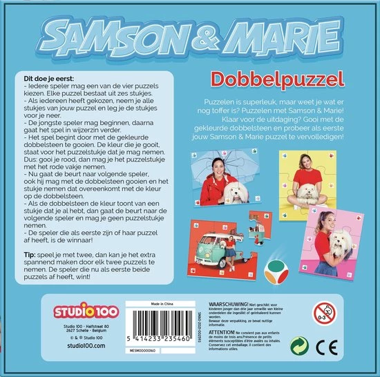 Samson & Marie Puzzel - Dobbelpuzzel - 4 Puzzels / 4x6 Stukken 5 Samson & Marie Puzzel - Dobbelpuzzel - 4 Puzzels / 4x6 Stukken - Afbeelding 5
