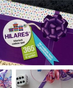 Hilares - Hilarisch Cadeau Spel - Pakjesspel - Sinterklaasspel - Nederlandstalig -Dobbel Spellen Winkel 550x549 1