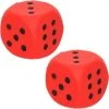 Merkloos Set Van 8x Stuks Foam Dobbelsteen Rood 4 X 4 Cm - Speelgoed Dobbelstenen