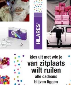 Hilares - Hilarisch Cadeau Spel - Pakjesspel - Sinterklaasspel - Nederlandstalig -Dobbel Spellen Winkel 550x549