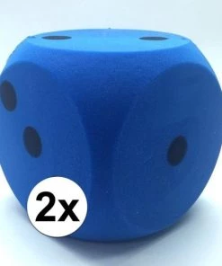 Merkloos 2x Sinterklaas Spel Grote Foam Dobbelsteen Blauw 16 X 16 Cm - Pakjesavond Dobbelspel -Dobbel Spellen Winkel 550x550 121