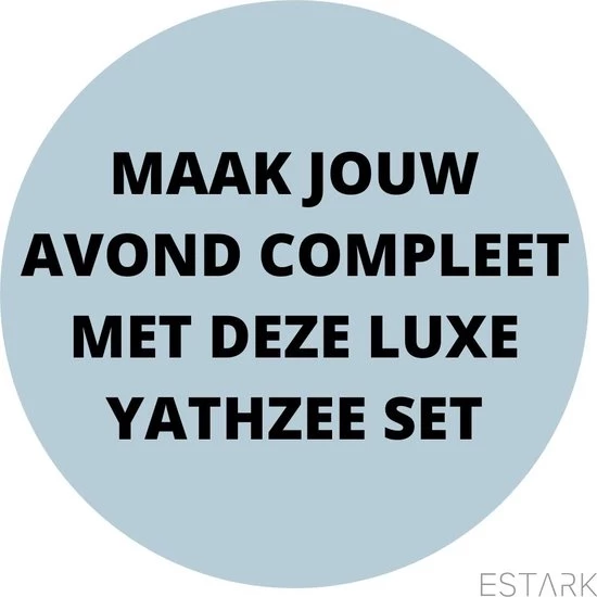 ESTARK LUXE Yahtzee Set - Dobbelset - 10 X Scoreblok - Yathzeeset - Poker - Dobbelspel - Score Blok - Dobbelstenen - Familiespellen - 6 Dobbelspellen - Spel - Werpbeker - 17 Delig 8 ESTARK LUXE Yahtzee Set - Dobbelset - 10 X Scoreblok - Yathzeeset - Poker - Dobbelspel - Score Blok - Dobbelstenen - Familiespellen - 6 Dobbelspellen - Spel - Werpbeker - 17 Delig - Afbeelding 8