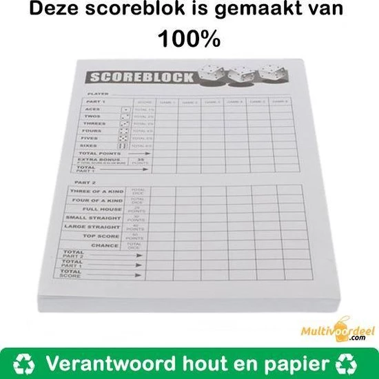 Merkloos Yahtzee Scoreblok Set Met Dobbelstenen Gezelschapsspel Voor Volwassenen En Kinderen Speel Tot 600 Dobbelspellen 2 Merkloos Yahtzee Scoreblok Set Met Dobbelstenen Gezelschapsspel Voor Volwassenen En Kinderen Speel Tot 600 Dobbelspellen - Afbeelding 2