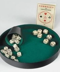 Longfield DICE TRAY OF IMITATION LEATHER - 26 CM -Dobbel Spellen Winkel 550x550 24