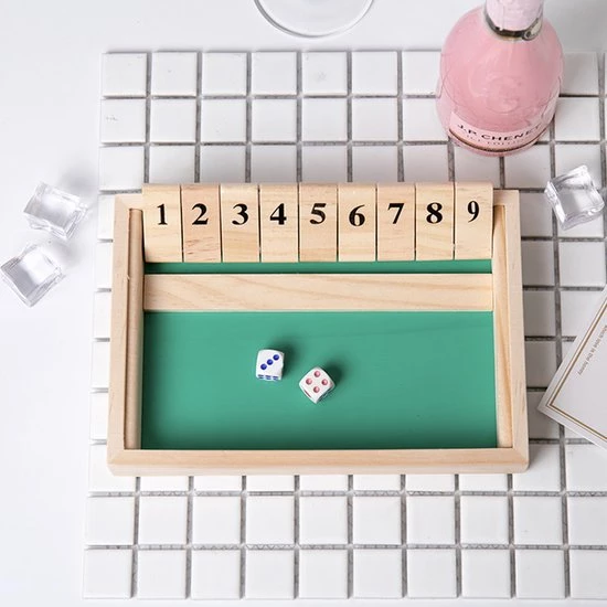 Sharp Games Shut The Box | Hout | Inclusief Dobbelstenen | Houten Spel | Dobbelspel | Kansspel | Drankspel | Reisspel | Rekenspel 6 Sharp Games Shut The Box | Hout | Inclusief Dobbelstenen | Houten Spel | Dobbelspel | Kansspel | Drankspel | Reisspel | Rekenspel - Afbeelding 6