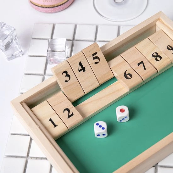 Sharp Games Shut The Box | Hout | Inclusief Dobbelstenen | Houten Spel | Dobbelspel | Kansspel | Drankspel | Reisspel | Rekenspel 7 Sharp Games Shut The Box | Hout | Inclusief Dobbelstenen | Houten Spel | Dobbelspel | Kansspel | Drankspel | Reisspel | Rekenspel - Afbeelding 7