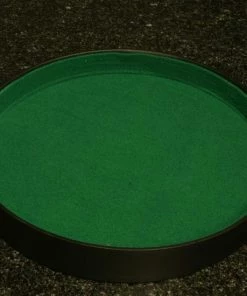 Diceshop Yathzeebord |Dobbelpiste Dobbelbak Rond Zwart Vinyl Met Groen Vilt 26cm