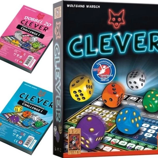 Clever Dobbelspel + Scoreblokken 999 Games 1 Clever Dobbelspel + Scoreblokken 999 Games