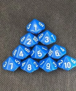 Merkloos 10-kantige Dobbelstenen (cijfers 1-10) Variabele Kleuren (SET Van 25 St)