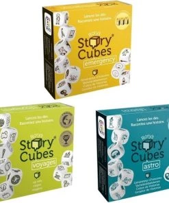 Asmodee Spellenbundel - Dobbelspel - 3 Stuks - Rory's Story Cubes Voyages, Astro & Emergency