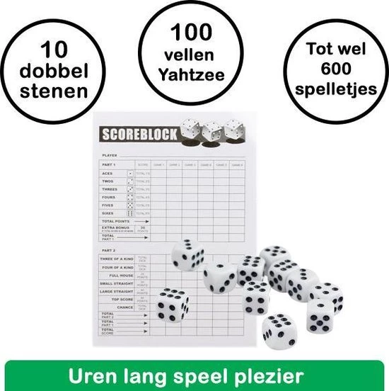 Merkloos Yahtzee Scoreblok Set Met Dobbelstenen Gezelschapsspel Voor Volwassenen En Kinderen Speel Tot 600 Dobbelspellen 1 Merkloos Yahtzee Scoreblok Set Met Dobbelstenen Gezelschapsspel Voor Volwassenen En Kinderen Speel Tot 600 Dobbelspellen