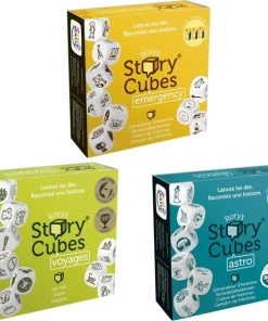 Merkloos Spellenbundel - Dobbelspel - 3 Stuks - Rory's Story Cubes Voyages, Astro & Emergency