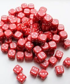 Spellenrijk Dobbelstenen 16mm - Rood (100 Stuks)