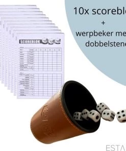 ESTARK LUXE Yahtzee Set - Dobbelset - 10 X Scoreblok - Yathzeeset - Poker - Dobbelspel - Score Blok - Dobbelstenen - Familiespellen - 6 Dobbelspellen - Spel - Werpbeker - 17 Delig 15 ESTARK LUXE Yahtzee Set - Dobbelset - 10 X Scoreblok - Yathzeeset - Poker - Dobbelspel - Score Blok - Dobbelstenen - Familiespellen - 6 Dobbelspellen - Spel - Werpbeker - 17 Delig -Dobbel Spellen Winkel 550x557 4