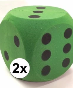 Merkloos 2x Sinterklaas Spel Grote Foam Dobbelsteen Groen 16 X 16 Cm - Pakjesavond Dobbelspel -Dobbel Spellen Winkel 550x559 5