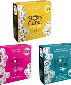 Merkloos Spellenbundel - Dobbelspel - 3 Stuks - Rory's Story Cubes Fantasia, Astro & Emergency
