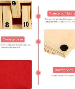 Deluxe HB Sluit De Doos - Zinaps Wooden Board Game, Classic Dice Game Board Toy, Sluit De Doos, Familie Maths Game Voor Kinderen, Houten Tafel Spel, Klassiek- (WK 02127) -Dobbel Spellen Winkel 550x569