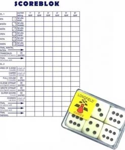 Haza 1x Scoreblokken Yahtzee 250 Vellen Met 6 Dobbelstenen - Dobbelspellen - Familiespelletjes - Yahtzee Scoreblok