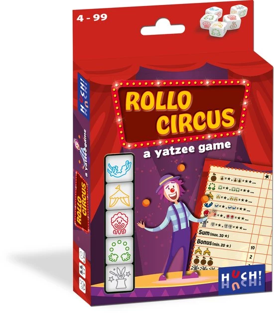 Hutter Rollo: A Yatzee Game - Circus - Dobbelspel (NL/FR) 1 Hutter Rollo: A Yatzee Game - Circus - Dobbelspel (NL/FR)