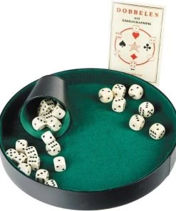 Longfield DICE TRAY OF IMITATION LEATHER - 26 CM -Dobbel Spellen Winkel 550x631