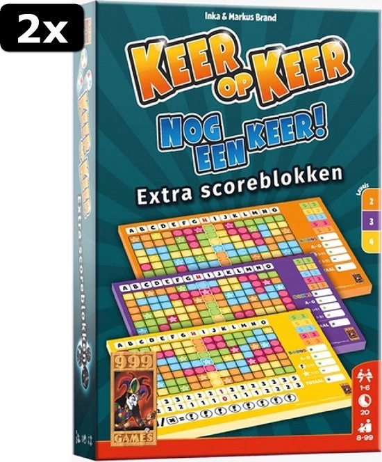 999 Games 2x Scoreblokken Keer Op Keer Drie Stuks Level 2, 3 En 4 Dobbelspel 4 999 Games 2x Scoreblokken Keer Op Keer Drie Stuks Level 2, 3 En 4 Dobbelspel - Afbeelding 4
