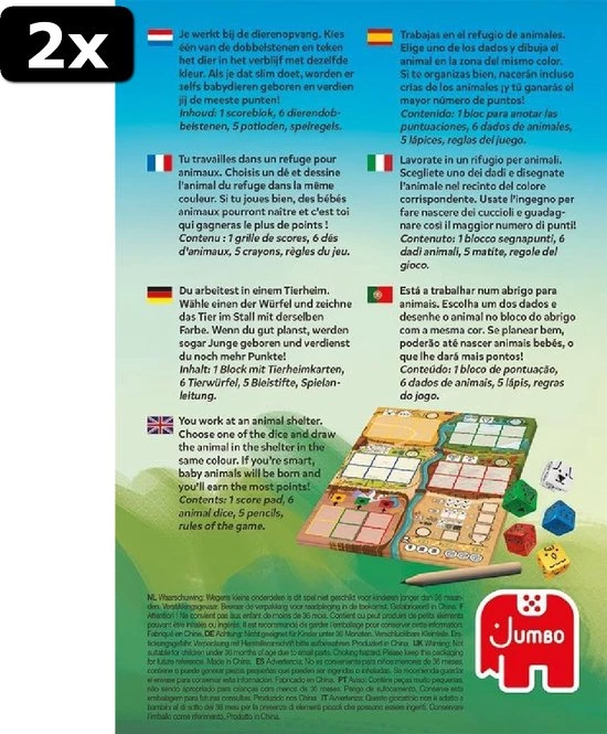2x Jumbo Animal Rescue - Dobbelspel 1 2x Jumbo Animal Rescue - Dobbelspel