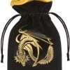Q Workshop Dice Bag Dragon Black & Golden Velour Q-Workshop
