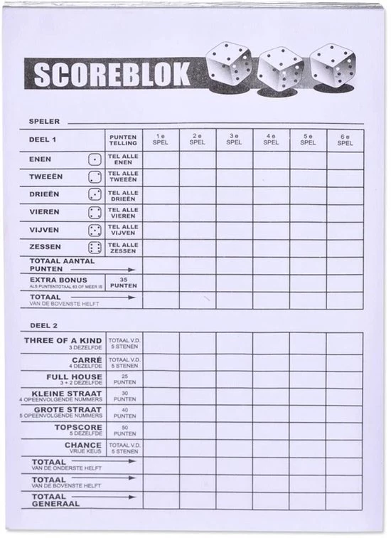 Redhart Yahtzee Scoreblok Set Van 2 - 200 Vellen - Spel Voor Op Reis - Scoreblock - Spelletjes - Dobbelspellen - Spelaccessoires 1 Redhart Yahtzee Scoreblok Set Van 2 - 200 Vellen - Spel Voor Op Reis - Scoreblock - Spelletjes - Dobbelspellen - Spelaccessoires
