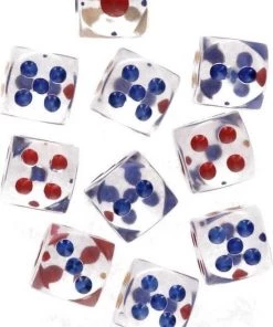 Merkloos Speelgoed Dobbelstenen 30 Stuks Op Blisterkaart Transparant - Familiespellen - Dobbelen - Dobbelspellen