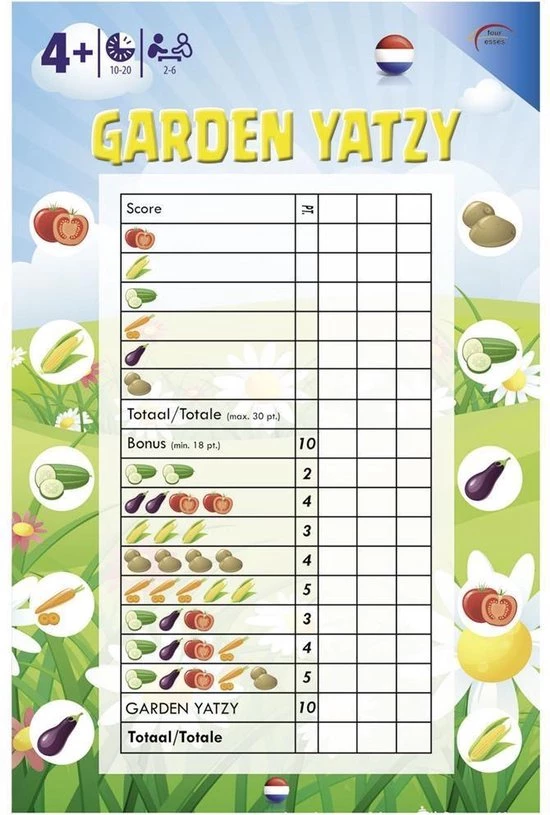 Four Esses Garden Yatzy - Dobbelspel 2 Four Esses Garden Yatzy - Dobbelspel - Afbeelding 2