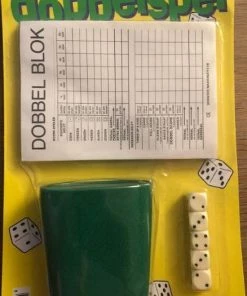 Stemen Yahtzee Scoreblok 5 X Dobbelsteen En Dobbel Beker - Dobbel Blok 5 Dobbelstenen En Dobbel Beker